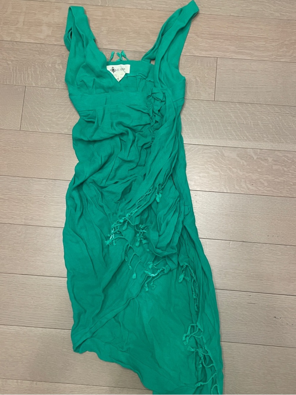 Sleeveless Asymmetrical Maxi Dress in Emerald Green